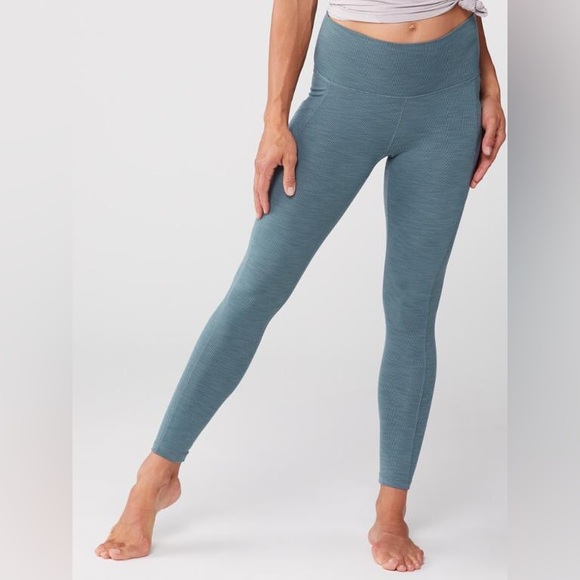 Prana Pants - PrAna Becksa 7/8 Ribbed Leggings Mirage Heather Size Large